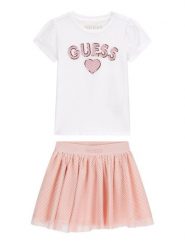 Guess Komplet t-shirt i spódniczka K6RG09 K6YW0 Kolorowy Regular Fit. Spódniczki dla dziewczynek Guess, z aplikacjami, z bawełny. Za 239.99 zł.