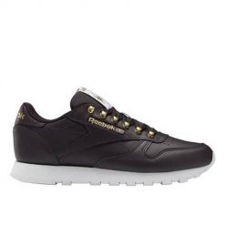 Buty do chodzenia damskie Reebok CL Lthr. Czarne obuwie sportowe damskie Reebok, bez wzorów, z gumy, trekkingowe. Za 233.00 zł.