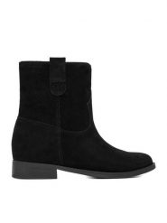 Badura Botki EO-RUILY-11 Czarny. Czarne botki damskie Badura, ze skóry, bez obcasa, na płaskiej podeszwie, bez zapięcia. Za 299.99 zł.