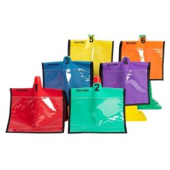 Śliniaki treningowe Spordas (x6). Czerwone śliniaki dla dzieci SPORDAS, bez wzorów, z tkaniny. Za 276.99 zł.