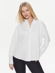 Guess Koszula Ls Nicla W4RH51 WD2M1 Biały Regular Fit. Białe bluzki damskie Guess, l, z aplikacjami, z bawełny, bez kołnierzyka, bez ramiączek. Za 479.99 zł.