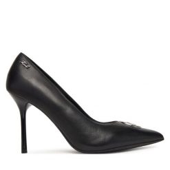 Szpilki KARL LAGERFELD. Czarne szpilki damskie KARL LAGERFELD, bez wzorów, bez obcasa, bez zapięcia. Za 569.99 zł.