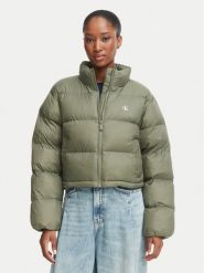 Calvin Klein Jeans Kurtka zimowa Essential LV047H503G Khaki Regular Fit. Brązowe kurtki damskie Calvin Klein Jeans, na zimę, xs, bez wzorów, z jeansu, bez kaptura. Za 849.99 zł.