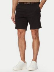 Jack & Jones Szorty materiałowe Adam Belted 12288603 Czarny Regular Fit. Czarne szorty męskie Jack & Jones, m, bez wzorów, z bawełny. Za 169.99 zł.