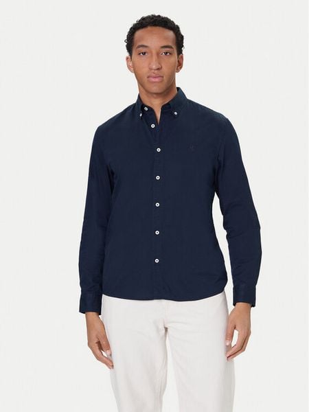 Marc O'Polo Koszula B21 7268 42342 Granatowy Regular Fit. Niebieskie koszule męskie Marc O'Polo, l, bez wzorów, z bawełny, bez kołnierzyka, bez ramiączek. Za 309.99 zł.