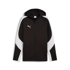 Bluza dresowa z kapturem Puma TeamEvostripe. Czarne bluzy sportowe męskie Puma, bez wzorów, z dresówki, z kapturem, do piłki nożnej. Za 380.00 zł.