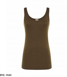 JHK - Top damski khaki S. Brązowe t-shirty damskie JHK, s, bez wzorów, bez kołnierzyka. Za 19.55 zł.