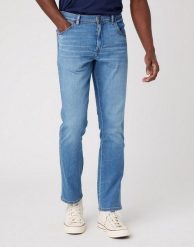 WRANGLER TEXAS SLIM MĘSKIE SPODNIE JEANSOWE THE STORY W12S7424J 112319197. Spodnie materiałowe męskie Wrangler, l, bez wzorów, z jeansu. Za 229.99 zł.