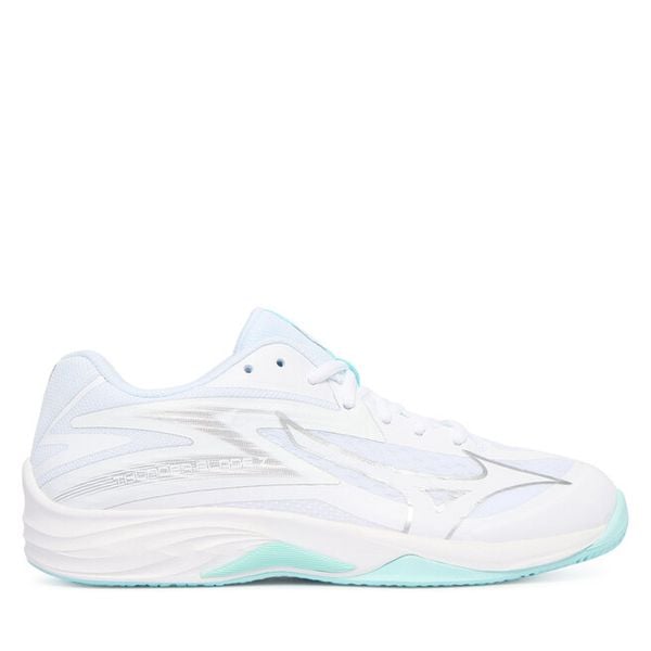 Buty halowe Mizuno. Białe obuwie sportowe damskie Mizuno, bez wzorów. Za 339.99 zł.