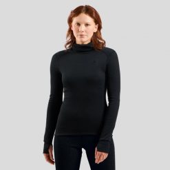 Odlo Active Warm Baselayer Top z maską L/S. Czarne bielizna termoaktywna damska Odlo, l, bez wzorów, z materiału, bez ramiączek, długie. Za 317.65 zł.