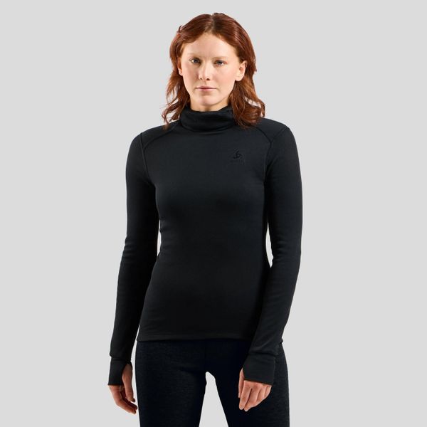 Odlo Active Warm Baselayer Top z maską L/S. Czarne bielizna termoaktywna damska Odlo, l, bez wzorów, z materiału, bez ramiączek, długie. Za 320.35 zł.