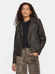 Vila Kurtka z imitacji skóry Cara 14098830 Czarny Regular Fit. Czarne kurtki damskie Vila, s, bez wzorów, ze skóry, bez kaptura. Za 229.99 zł.