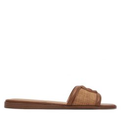 Klapki Aldo. Brązowe klapki damskie Aldo, bez wzorów, bez obcasa. Za 159.99 zł.