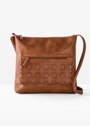 Torebka na ramię. Brązowe torby na ramię damskie bonprix, bez wzorów, ze skóry, bez dodatków. Za 112.99 zł.