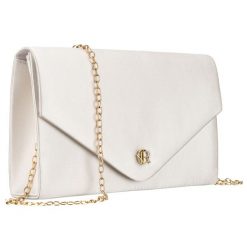 Biała kopertówka damska z tkaniny syntetycznej zamykana klipsem magnetycznym - Rovicky. Białe kopertówki damskie ROVICKY, bez wzorów, z syntetyku, bez dodatków. Za 43.99 zł.