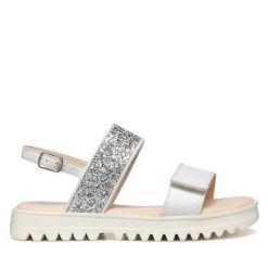 Sandały Geox. Białe sandały dziewczęce Geox, bez zapięcia. Za 139.99 zł.