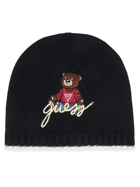 Guess Czapka H4BZ09 Z2QP0 Czarny. Czarne buty zimowe chłopięce Guess, z aplikacjami. Za 114.99 zł.