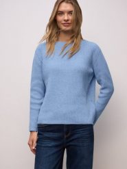 Street One Sweter damski z dzianiny Kobiety Bawełna niebieski jednolity, 40. Niebieskie swetry damskie Street One, bez wzorów, z bawełny, street, bez kołnierzyka, bez ramiączek, bez kaptura. Za 249.95 zł.