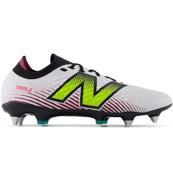 Korki męskie New Balance TEKELA PRO SG V4+ ST1SLH45 – białe. Białe buty sportowe męskie New Balance, z gumy, bez zapięcia, do piłki nożnej. Za 499.99 zł.