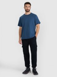 4F Spodnie casual cargo męskie - czarne L. Czarne spodnie sportowe męskie 4f, l, bez wzorów, z bawełny. Za 189.99 zł.