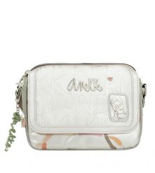 Srebrna Oryginalna Damska Torebka Anekke Seria Alma. Szare listonoszki damskie Anekke, bez wzorów, z materiału, eleganckie, z nadrukiem, bez dodatków. Za 359.00 zł.