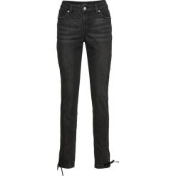 Dżinsy ze stretchem bonprix ciemnoszary denim "used". Szare jeansy damskie bonprix. Za 59.99 zł.