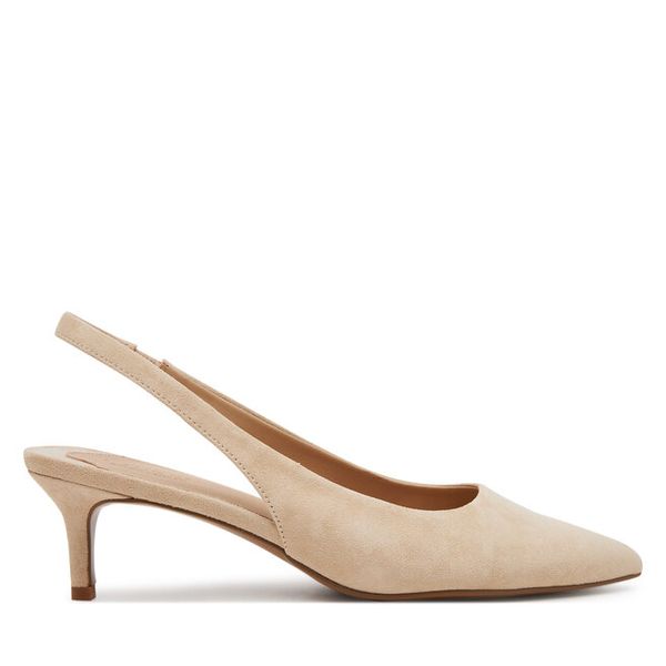 Czółenka LAUREN RALPH LAUREN. Brązowe czółenka damskie Lauren Ralph Lauren, bez wzorów, bez obcasa, bez zapięcia. Za 359.99 zł.