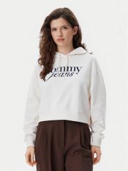 Tommy Jeans Bluza Script DW0DW20306 Beżowy Relaxed Fit. Brązowe bluzy damskie Tommy Jeans, m, bez wzorów, z bawełny, bez kaptura. Za 229.99 zł.