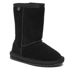 Śniegowce EMU Australia. Czarne buty zimowe chłopięce Emu Australia, bez wzorów, bez zapięcia. Za 399.99 zł.