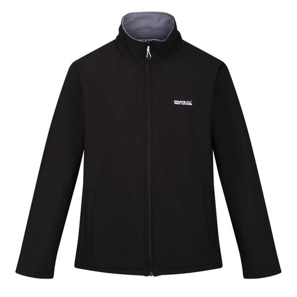 Męski Softshell Cera V. Czarne kurtki męskie Regatta, m, bez wzorów, z softshellu, sportowe, bez kaptura. Za 147.99 zł.