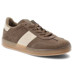 Sneakersy damskie Big Star, cholewka ze skóry ekologicznej z kontrastową wstawką klasyczne sznurowanie na płaskiej podeszwie, brązowe, TT274116. Brązowe półbuty damskie Big Star, bez wzorów, ze skóry ekologicznej, klasyczne, bez obcasa, na płaskiej podeszwie, bez zapięcia. Za 143.90 zł.