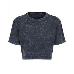 Koszulka Damska Acid Wash Crop T-shirt. Białe koszulki sportowe damskie BUILD YOUR BRAND, m, bez wzorów, sportowe, bez kołnierzyka. Za 73.99 zł.