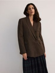 Melanżowa marynarka z wełną - wielobarwny. Żakiety damskie Reserved, l, bez wzorów, z tkaniny. W wyprzedaży za 299.99 zł.