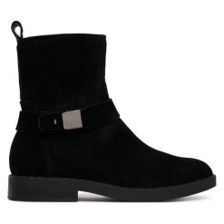 Botki Tamaris. Czarne botki damskie Tamaris, bez obcasa, na płaskiej podeszwie, bez zapięcia. Za 469.99 zł.