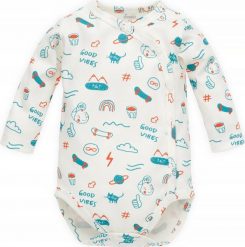 PINOKIO Body z długim rękawem rozpinane chłopięce ecru Orange Filip Pinokio 56 (51 - 56 cm). Pomarańczowe body niemowlęce Pinokio, bez wzorów, bez ramiączek. Za 37.06 zł.