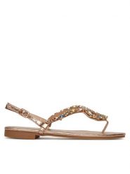 DeeZee Sandały 6682 Złoty. Żółte sandały damskie DeeZee, bez wzorów, z materiału, bez obcasa, na płaskiej podeszwie, bez zapięcia. Za 109.99 zł.