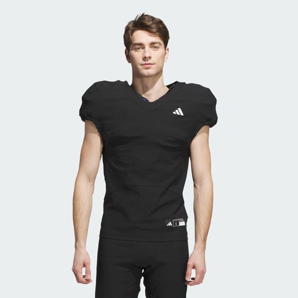 Koszulka Adizero Impact American Football. Czarne koszulki sportowe męskie Adidas, l, bez wzorów, bez kołnierzyka, bez ramiączek, do piłki nożnej. Za 479.00 zł.