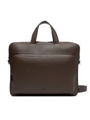 Calvin Klein Torba na laptopa Micro Pebble Slim Briefcase 36 LV04D3012G Brązowy. Brązowe torby na laptopa męskie Calvin Klein, bez wzorów, ze skóry. Za 599.99 zł.