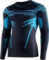 Brubeck LS15700 Bluza męska DRY grafitowy/niebieski S. Niebieskie bluzy męskie Brubeck, m, bez wzorów, bez kaptura. Za 185.58 zł.
