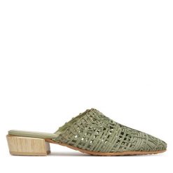 Klapki Hispanitas. Zielone klapki damskie Hispanitas, bez wzorów, bez obcasa. Za 549.99 zł.