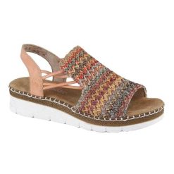 Szydełkowe Sandały Damskie. Czarne obuwie sportowe damskie Rieker, trekkingowe. Za 537.99 zł.