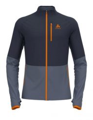 Bluza polarowa męska DESCENT CW 200 SL zapinana na zamek. Niebieskie bluzy męskie Odlo, m, bez wzorów, z materiału, bez kaptura, trekkingowe. Za 529.99 zł.