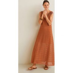Mango - Sukienka Furco. Brązowe sukienki damskie marki Mango, z dzianiny, casualowe, z okrągłym kołnierzem. Za 229.90 zł.