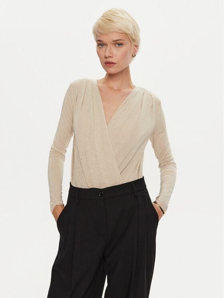 PINKO Body Calogero 104464 A29I Beżowy Regular Fit. Brązowe bluzki damskie Pinko, s, bez wzorów, z wiskozy, bez kołnierzyka, bez ramiączek. Za 679.99 zł.