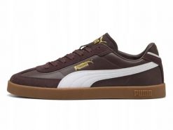 Buty na co dzień Damskie Puma Club Skórzane Sportowe Trampki. Brązowe obuwie sportowe damskie Puma, bez wzorów, z materiału, trekkingowe. Za 181.35 zł.