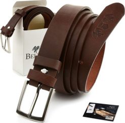 Beltimore Beltimore skórzany licowy wąski pasek męski brązowy A79. Brązowe paski damskie Beltimore, bez wzorów. Za 63.79 zł.