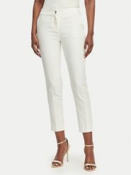 Morgan Spodnie materiałowe 222-PLIME.F Biały Regular Fit. Białe spodnie materiałowe damskie Morgan, bez wzorów, z bawełny. Za 299.99 zł.