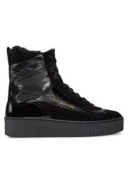 Tommy Hilfiger Trzewiki Patent Laceup City Snow Boot FW0FW07841 Czarny. Czarne botki damskie Tommy Hilfiger, ze skóry, bez obcasa, na płaskiej podeszwie, bez zapięcia. Za 639.99 zł.