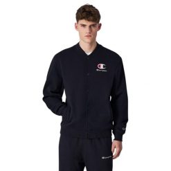 Męska Bluza Z Logo. Czarne bluzy męskie Champion, l, z aplikacjami, z bawełny, z kapturem. Za 456.99 zł.