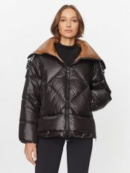 Deha Kurtka puchowa D93581 Czarny Regular Fit. Czarne kurtki damskie Deha, s, bez wzorów, z puchu, bez kaptura. Za 739.99 zł.